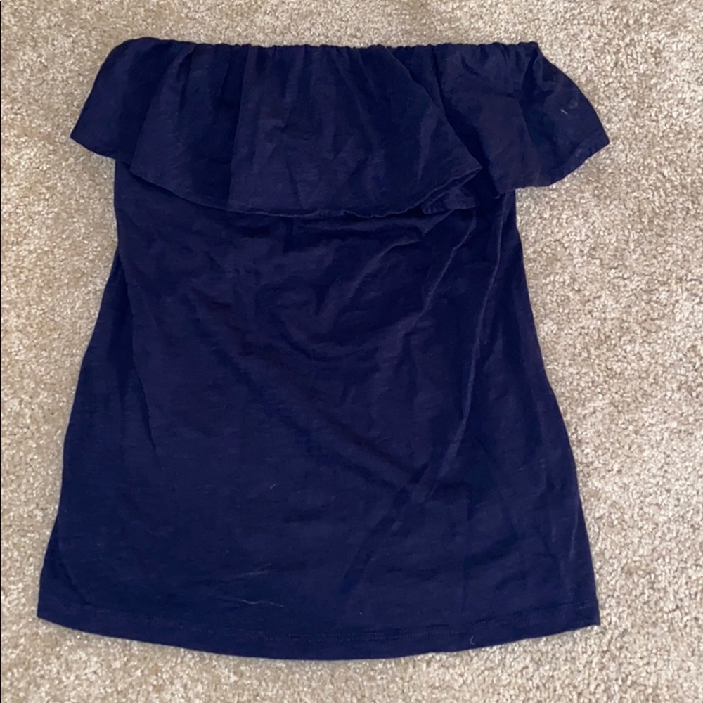 Lily Pulitzer navy blue strapless top